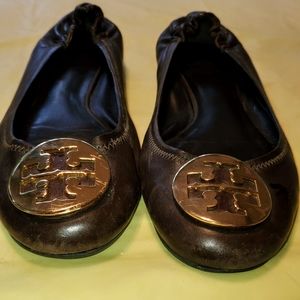 Brown Tory Burch Ballet Flats